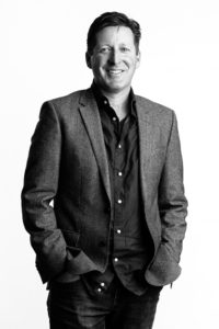 Black and white corporate portrait on white background