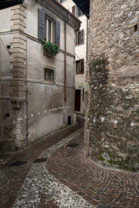 The laneways of Limone sul Garda on the shore of Lake Garda in the province of Brescia, Lombardy